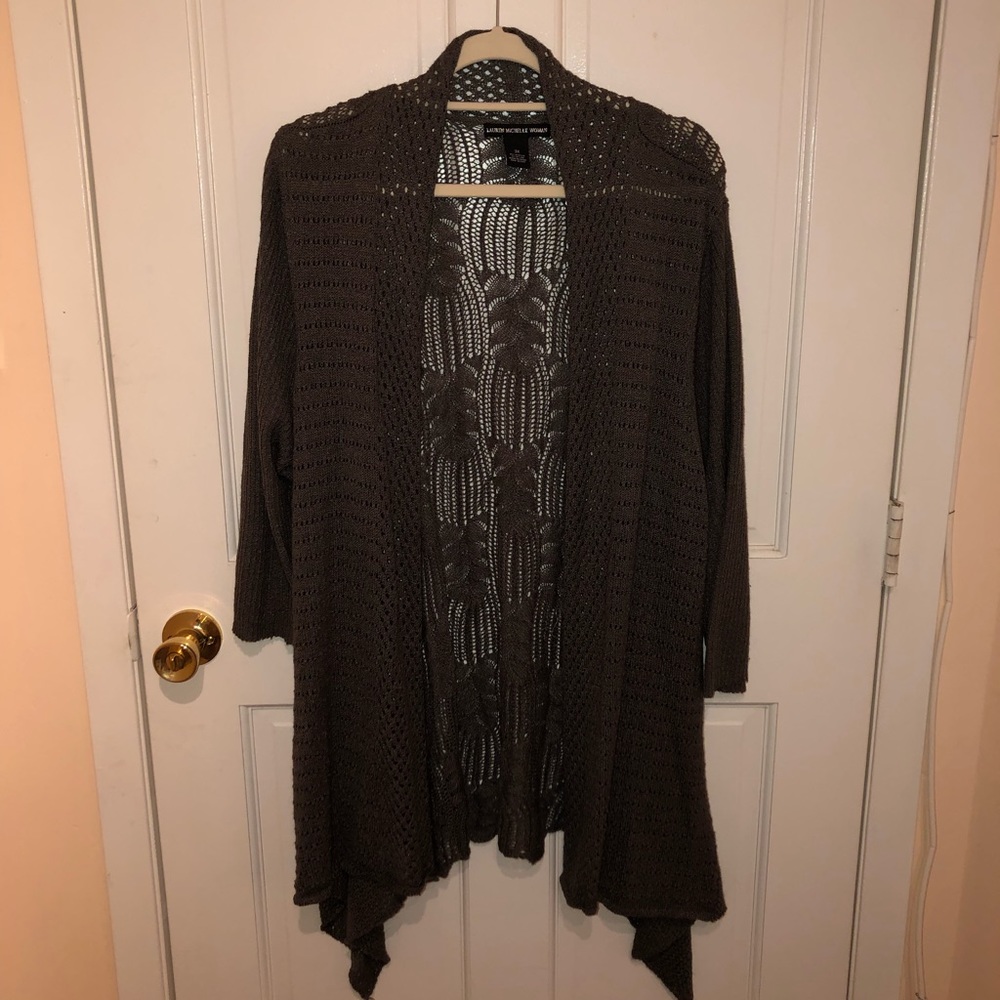 LAUREN MICHELLE: Greenish/ Greyish Cardigan